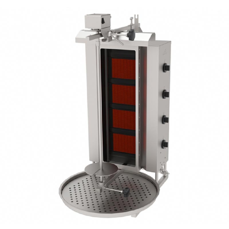 Atalay ADGC-4U Üstten Motorlu Camlı Döner Makinesi, 4 Radyanlı, Doğalgazlı