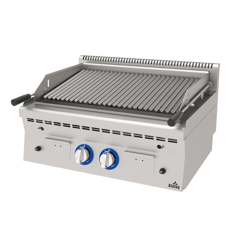 Atalay E-ALI-860 600 Seri Su Çekmeceli Pleyt Lavataşlı Izgara, 80x60 cm, Doğalgazlı