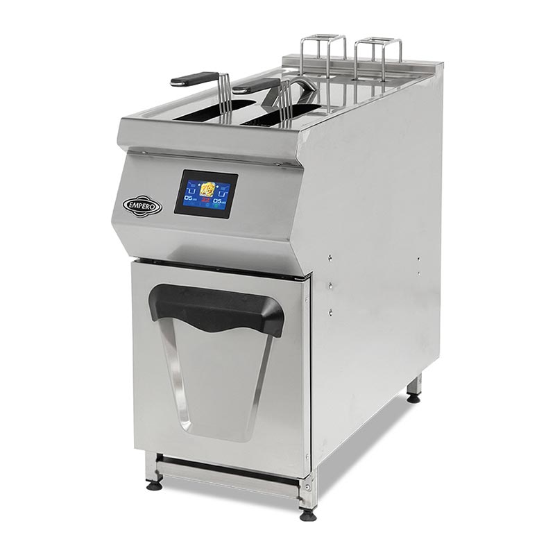 Empero 900 Plus Asansörlü Hızlı Pişirme Fritözü, Yağ Filtreli, 25+25 L