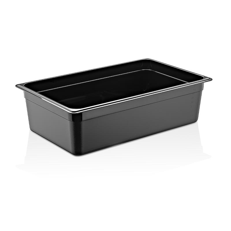 GastroPlast GN 1/1-150 mm Polikarbon Gastronorm Küvet, Siyah