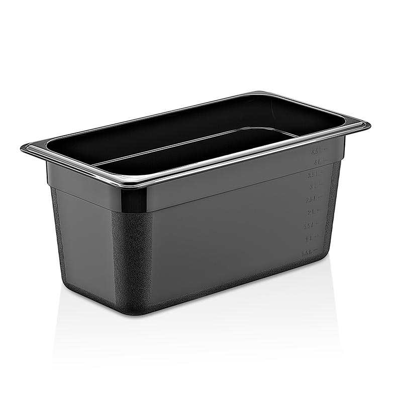 GastroPlast GN1/3-150 mm Polipropilen Gastronorm Küvet, Siyah