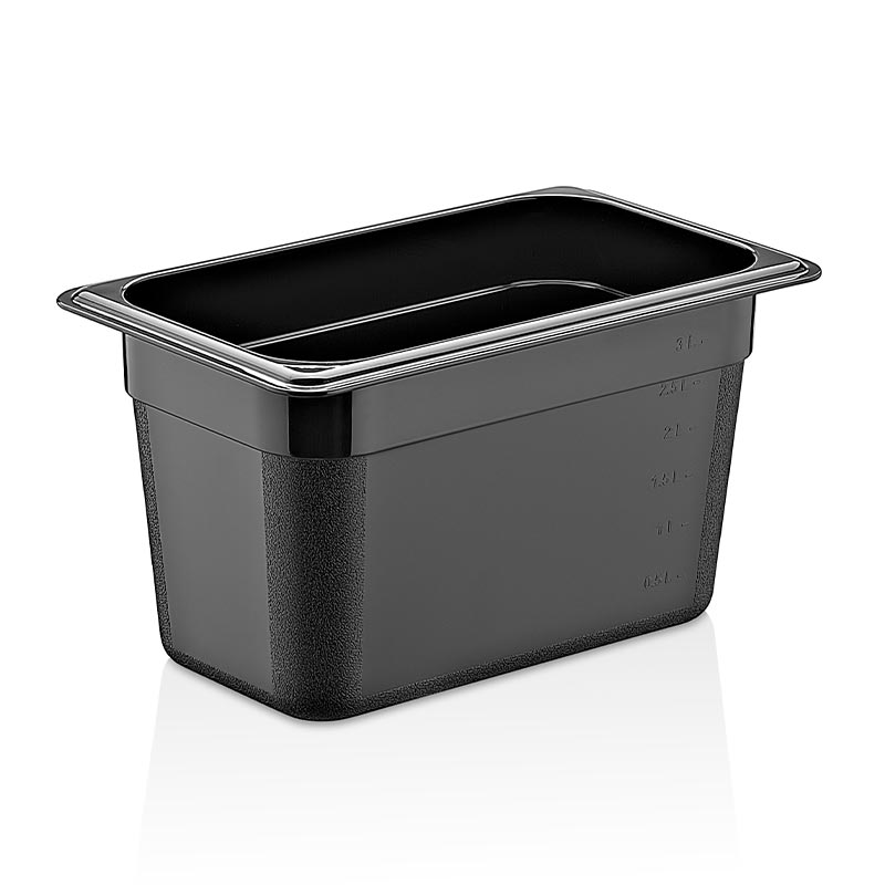 GastroPlast GN1/4-150 mm Polipropilen Gastronorm Küvet, Siyah