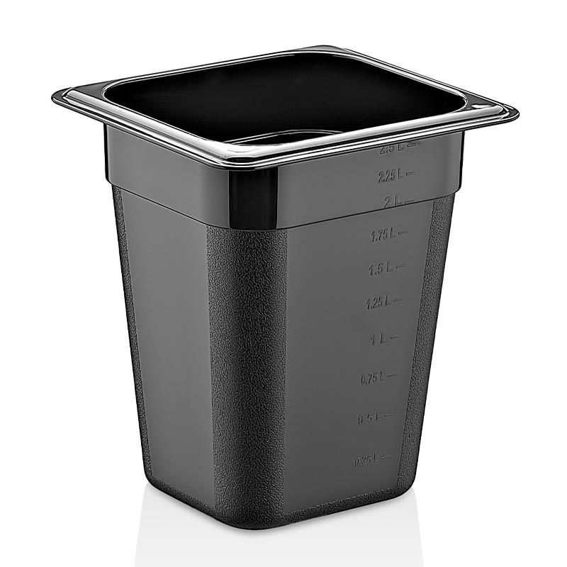 GastroPlast GN1/6-200 mm Polipropilen Gastronorm Küvet, Siyah