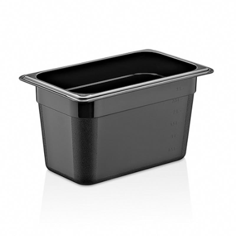 GastroPlast GN1/9-100 mm Polikarbon Gastronorm Küvet, Siyah