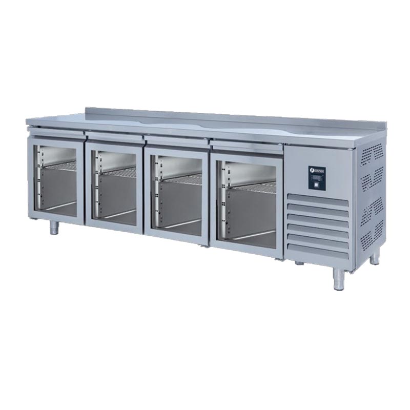 Iceinox CTS 650 UG Tezgah Tip Snack Buzdolabı, 4 Cam Kapılı