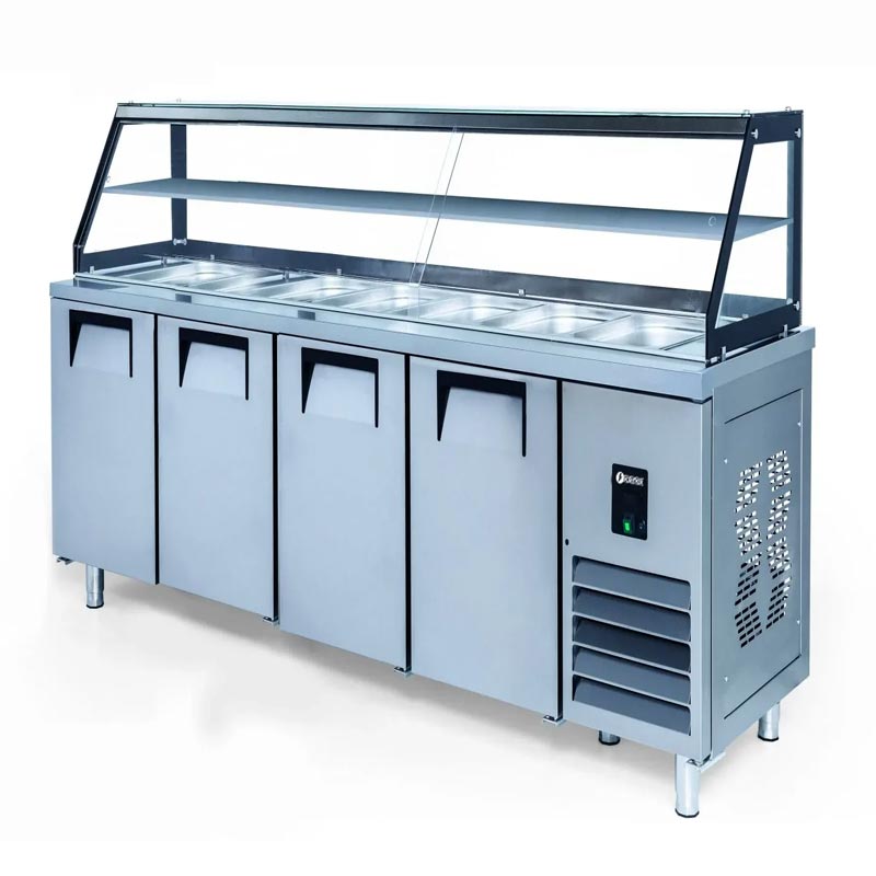 Iceinox STS G 650 Camlı Servis Buzdolabı, 4 Kapılı