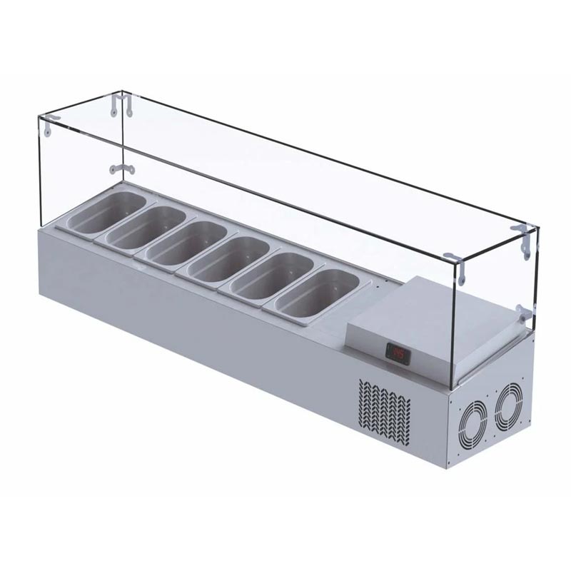 Iceinox VTP 150 GL Set Üstü Camlı Saladbar, 150x34x45 cm
